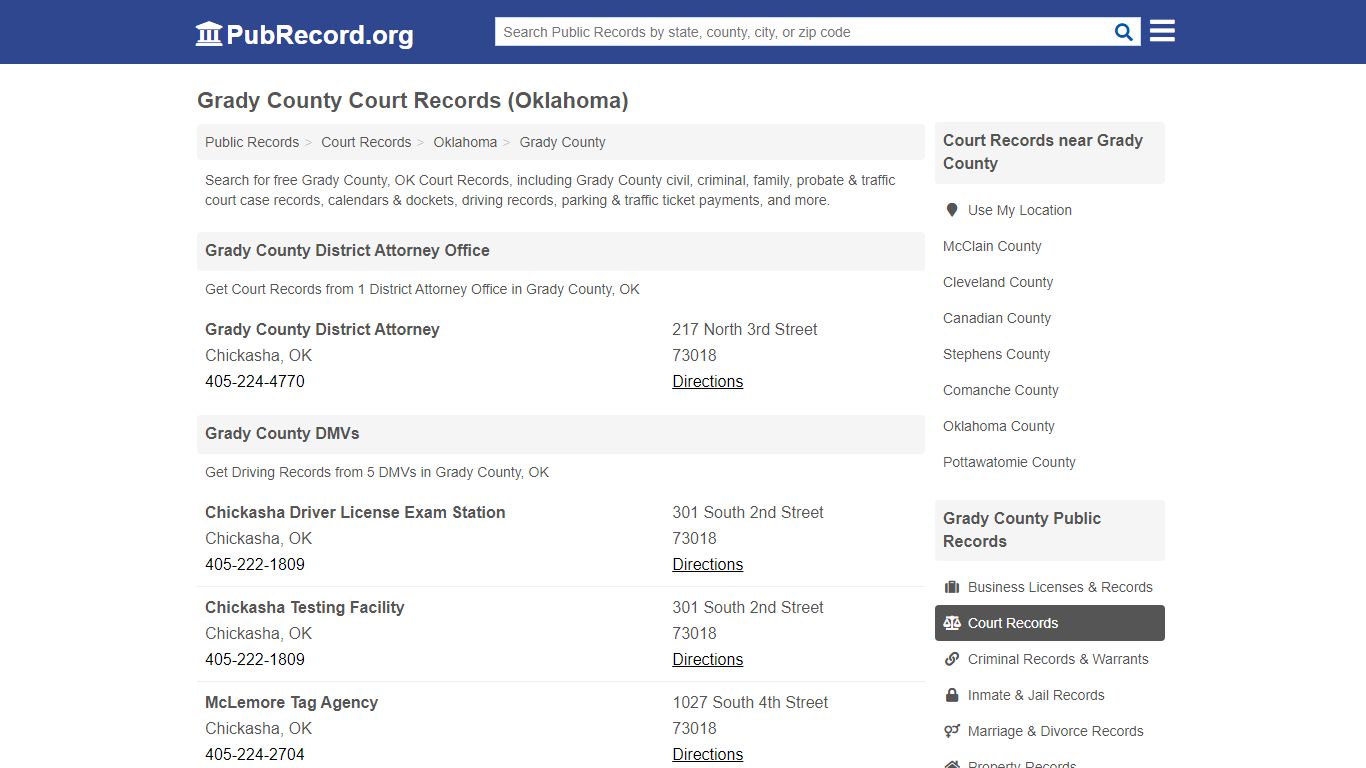 Free Grady County Court Records (Oklahoma Court Records)